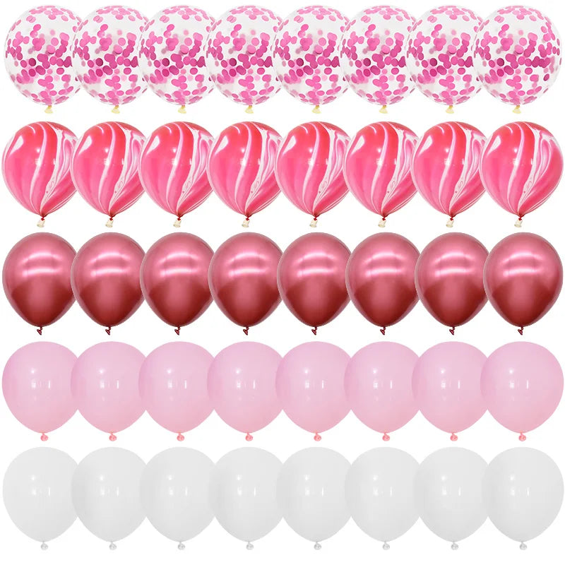 40Pcs Blue Balloon Set – Marble, Metallic & Confetti Party Décor Party Balloon Set Babs