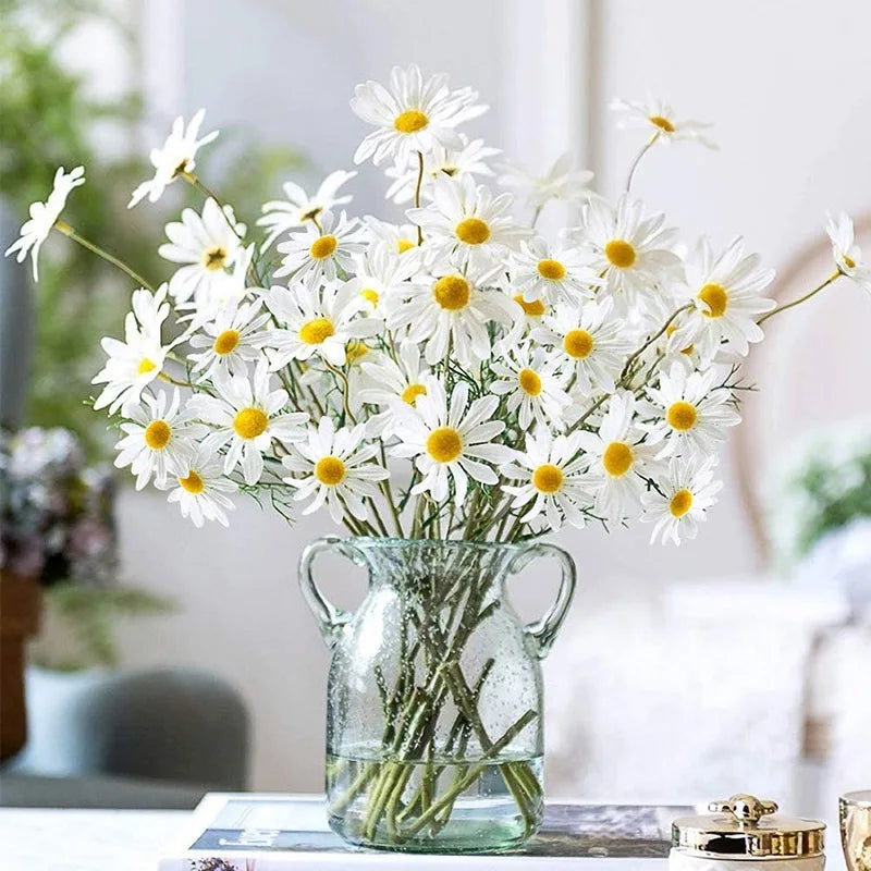 5-Piece Artificial White Daisy Bouquet – 50cm Silk Flowers Artificial Silk Flowers Babs