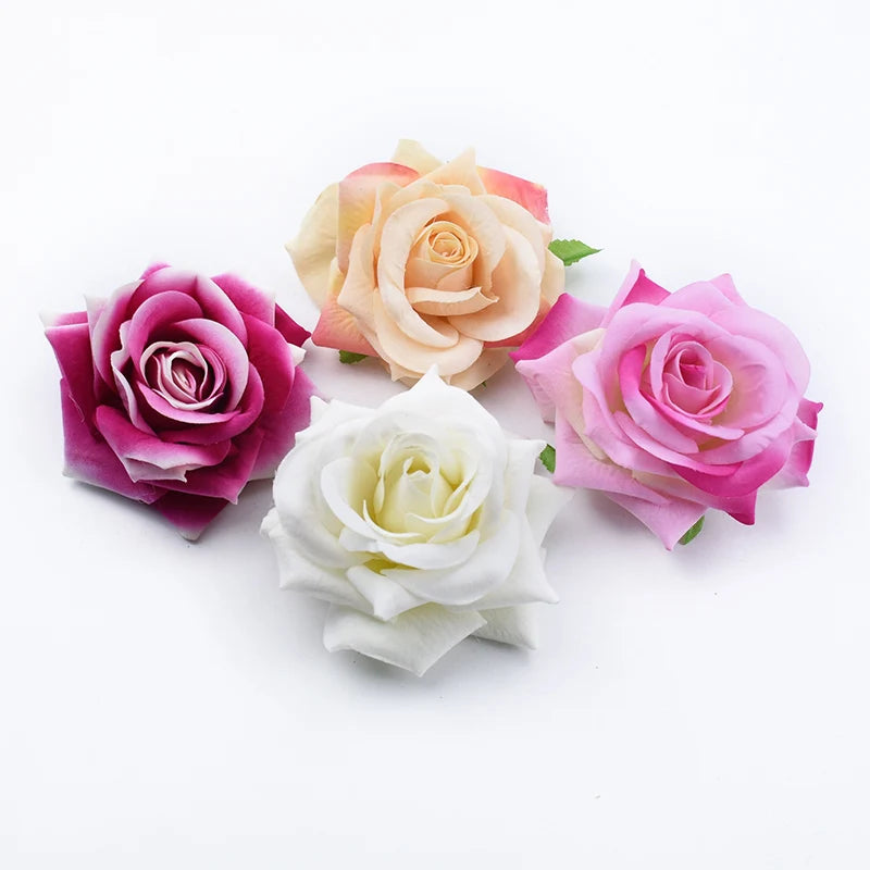 10cm Silk Artificial Rose Flower Heads – Wedding & DIY Décor Artificial Silk Flowers Babs