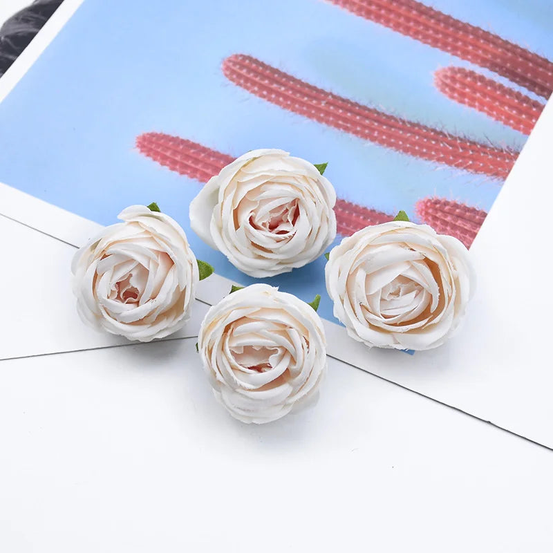 Silk Tea Rose Flower Heads 5/10 Pcs – Wedding & Home Décor Artificial Silk Flowers Babs 1 5 Pieces