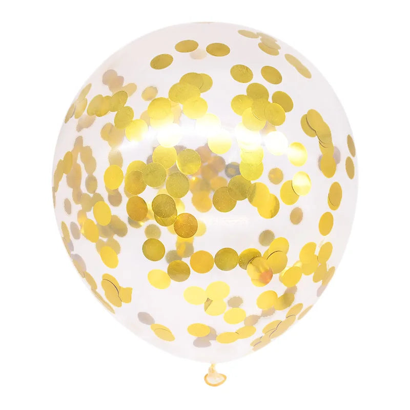 Gold Confetti Latex Balloons – Clear Glitter Party Decorations Party Balloons Babs gold 10pcs
