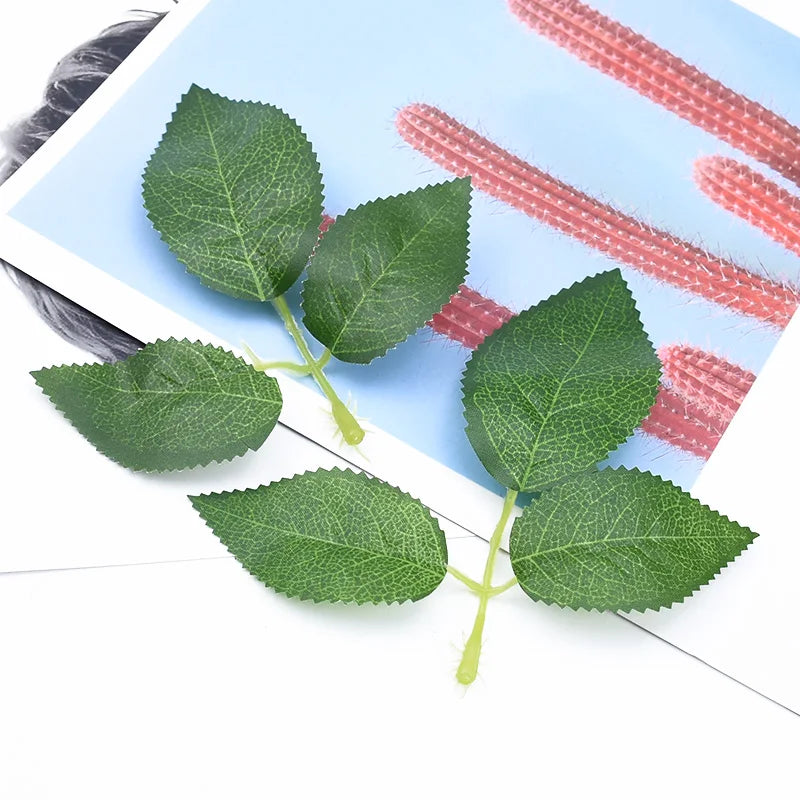 Silk Rose Leaves Artificial Plants 20/50 Pcs – Wedding & Home Decor Artificial Silk Leaves Babs