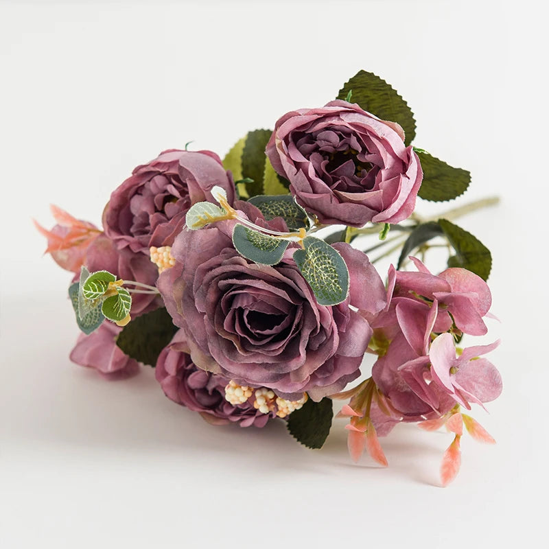 Artificial Silk Rose & Peony Bouquet | Home & Wedding Decor Artificial Flower Bouquet Babs Color 4 1 pc