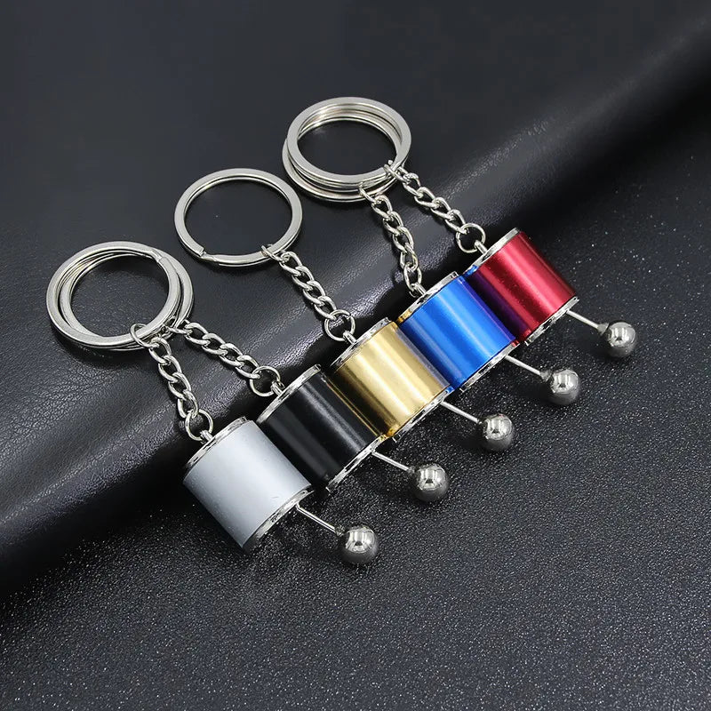 6-Speed Gear Shift Head Keychain – Metal Car Key Ring Car Gear Keychain Babs