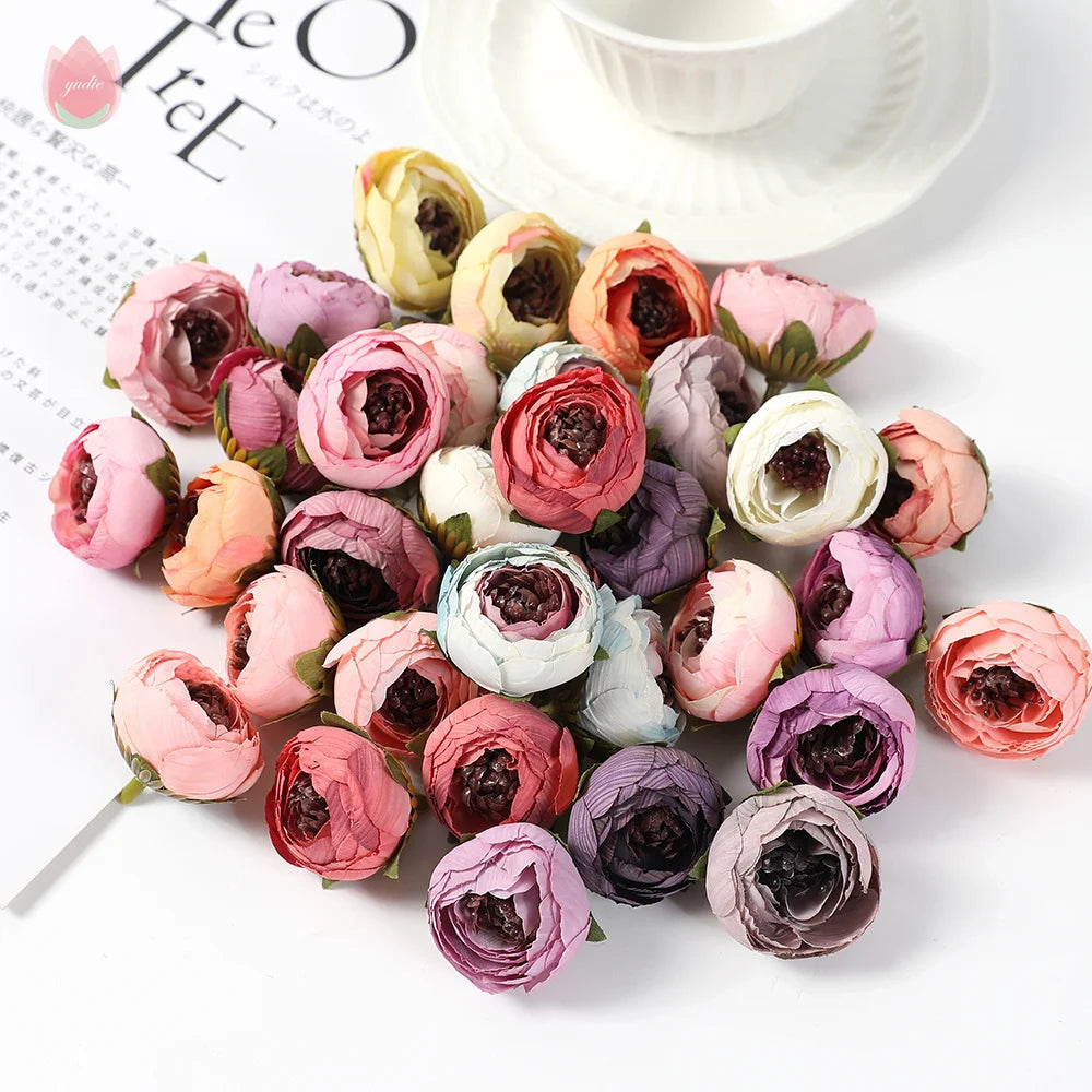Silk Rose Camellia Artificial Flower Heads for Wedding & Home Décor Artificial Flower Heads Babs