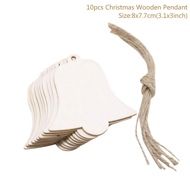10pcs Wooden Christmas Tree Hanging Ornaments | Holiday Decor Christmas Ornaments Babs Style2