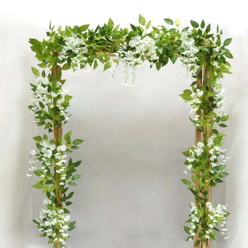 2M Artificial Flower Vine Silk Leaf Rattan Wedding Home Decor Artificial Flower Vine Babs