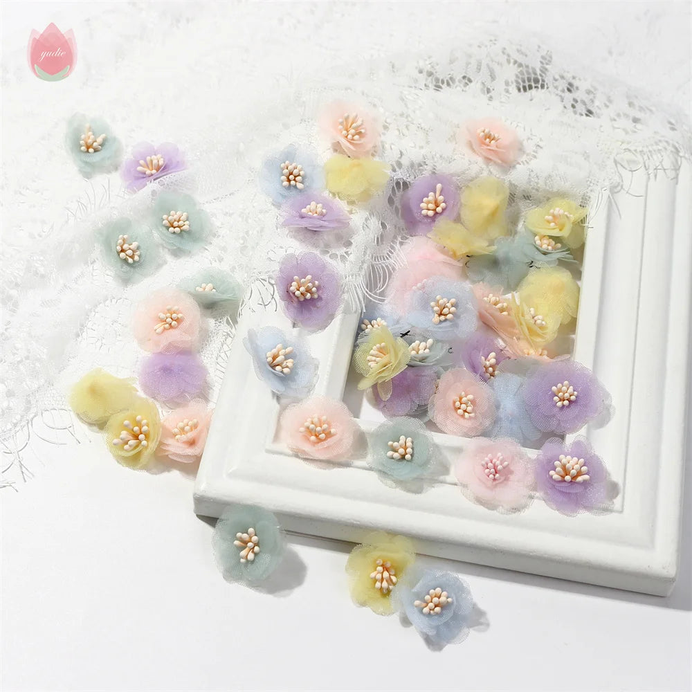 2.5cm Chiffon Artificial Rose Heads – Wedding & Home Decor, 10pcs Artificial Flowers Babs