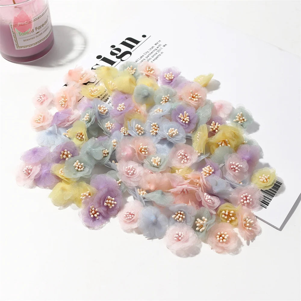 2.5cm Chiffon Artificial Rose Heads – Wedding & Home Decor, 10pcs Artificial Flowers Babs