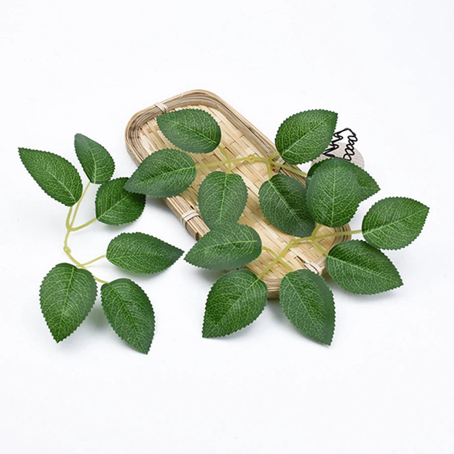 50Pcs Silk Rose Leaves Artificial Greenery for Wedding & Home Artificial Silk Leaves Babs