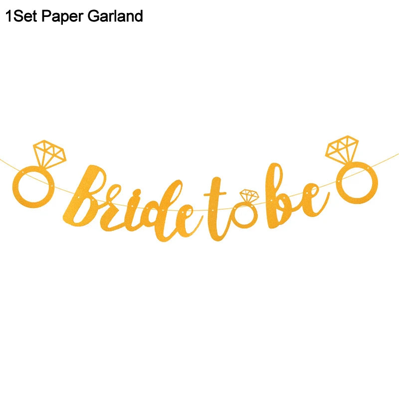 Bride To Be Sash & Balloons – Bachelorette Party Decor Set Party Decoration Set Babs gold banner