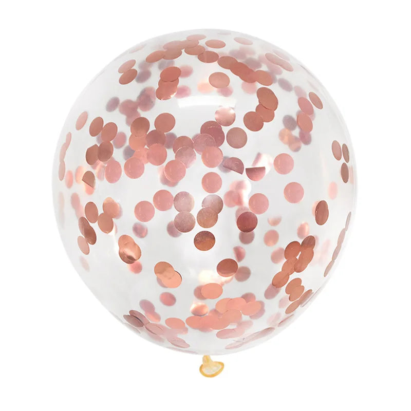 Gold Confetti Latex Balloons – Clear Glitter Party Decorations Party Balloons Babs rose gold 20pcs