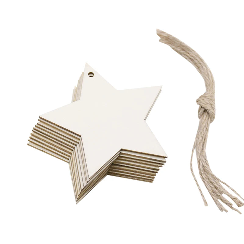 10pcs Wooden Christmas Tree Hanging Ornaments | Holiday Decor Christmas Ornaments Babs