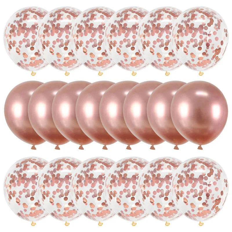 20Pcs Rose Gold Confetti Metallic Balloons Party Decoration Set Party Balloon Set Babs