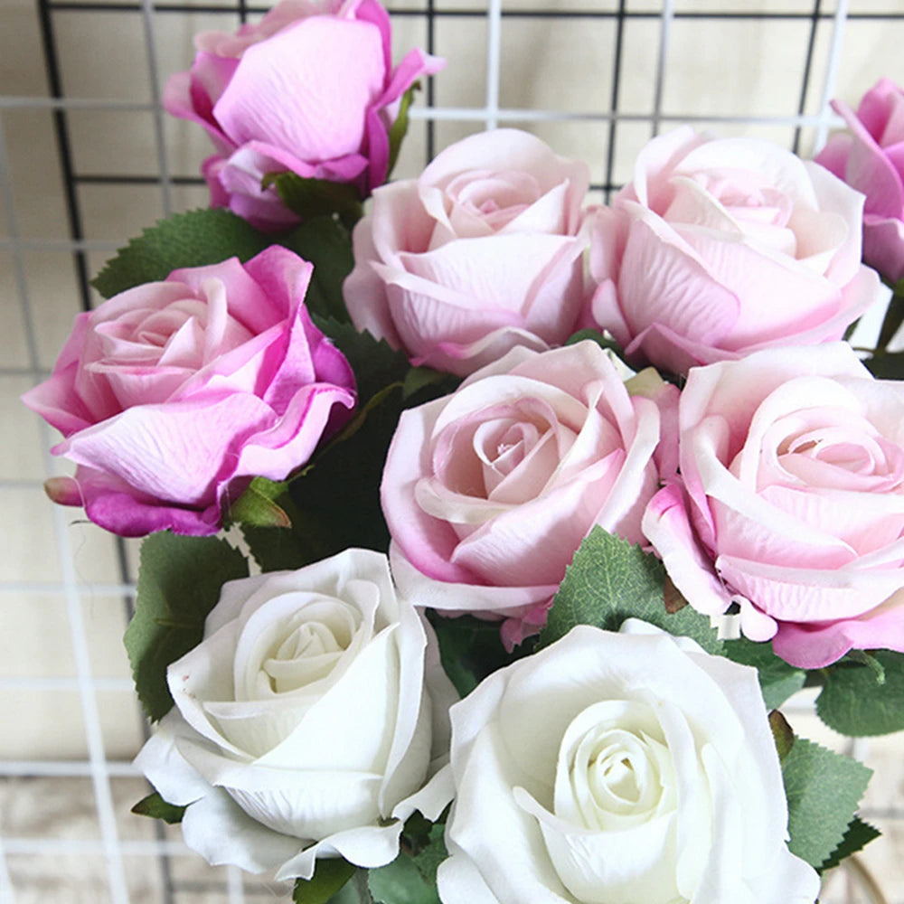 5pc Silk Rose Artificial Bouquet – Wedding & Home Décor Artificial Flower Bouquet Babs