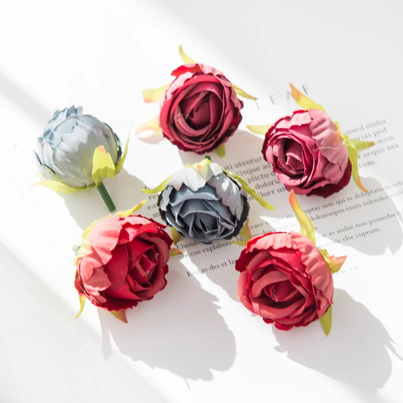 Silk Rose Flower Heads – Wedding, Wreath & DIY Decor (10–20 pcs) Artificial Silk Flowers Babs