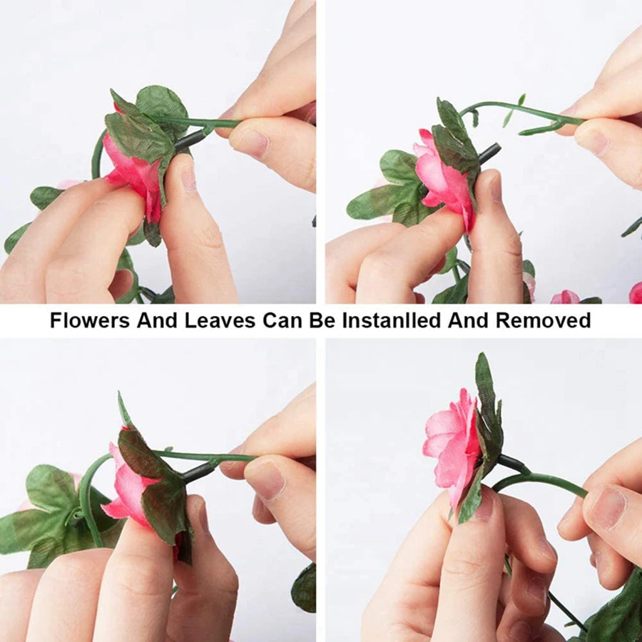 Silk Rose Artificial Flower Garland 2.2M – Wedding Home Decor Artificial Flower Garland Babs