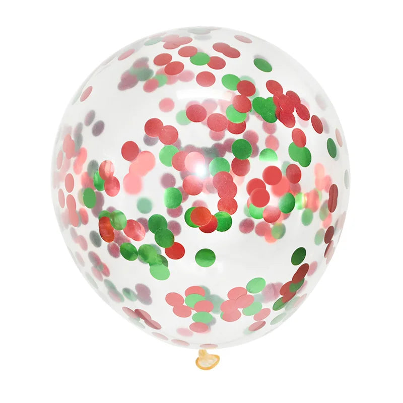 Gold Confetti Latex Balloons – Clear Glitter Party Decorations Party Balloons Babs red green 5pcs