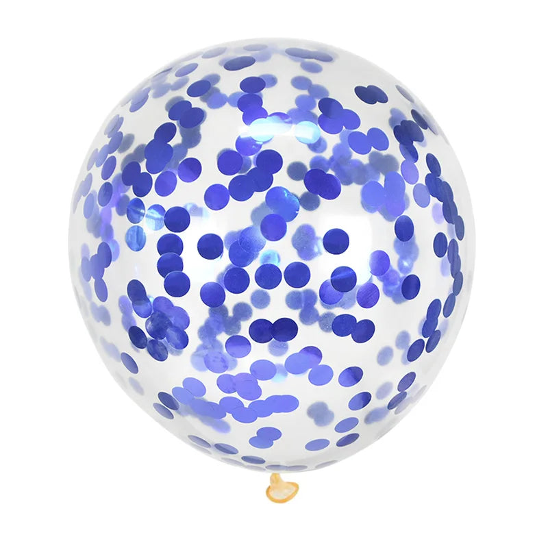Gold Confetti Latex Balloons – Clear Glitter Party Decorations Party Balloons Babs royal blue 5pcs