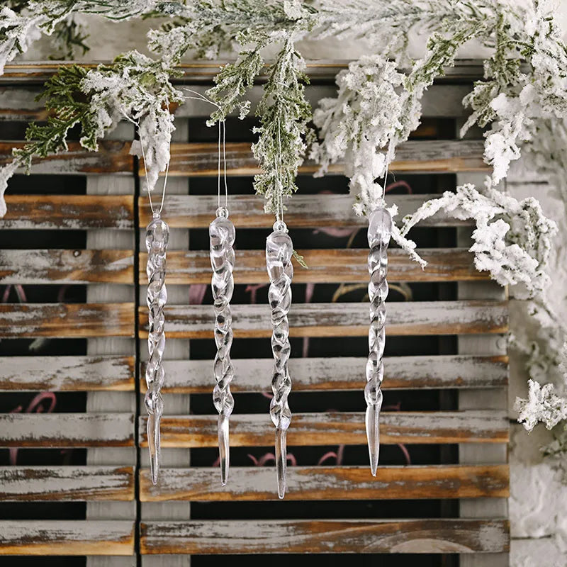 10pcs Fake Icicle Christmas Tree Hanging Ornaments 13cm Christmas Ornaments Babs