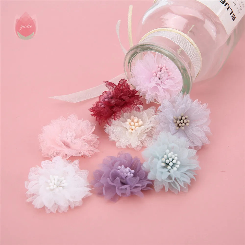 10Pcs 4cm Chiffon Artificial Rose Heads – Wedding & Home Decor Artificial Flower Heads Babs