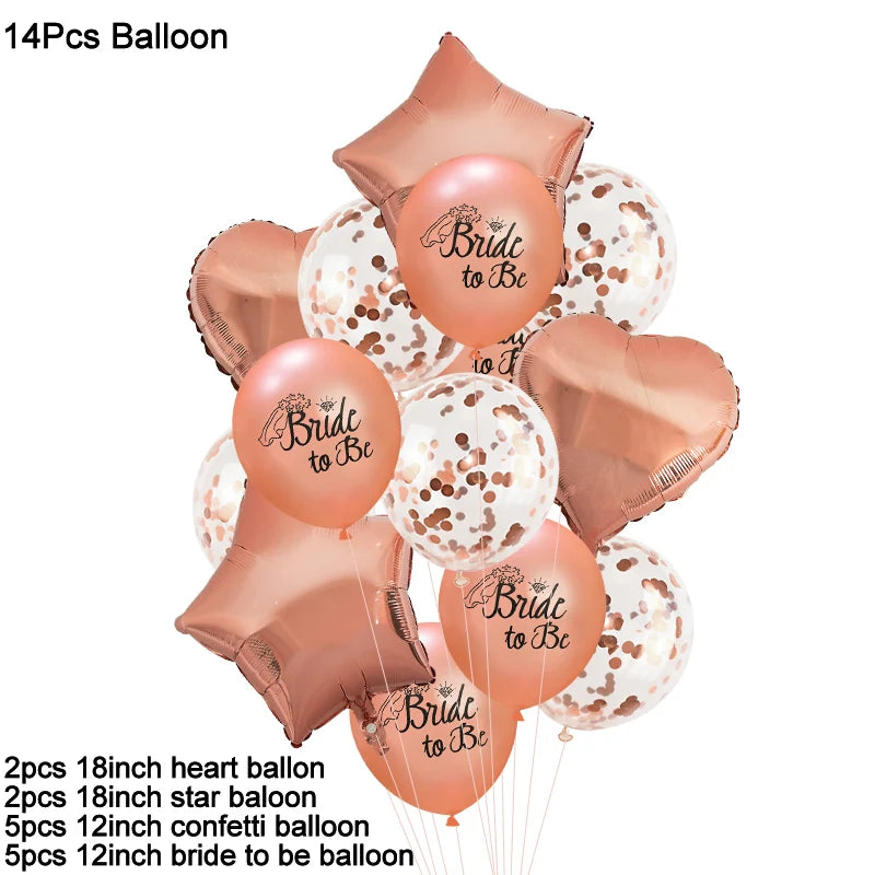 Bride To Be Sash & Balloons – Bachelorette Party Decor Set Party Decoration Set Babs 14pcs balloons