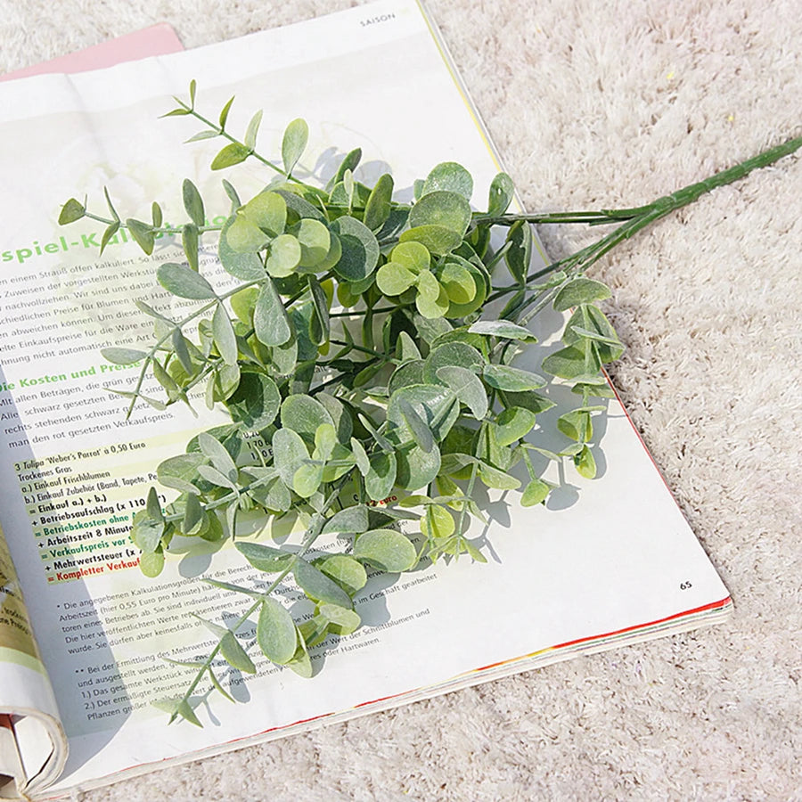 Faux Eucalyptus Branch – Artificial Green Leaves for Home Décor Artificial Plant Decor Babs green
