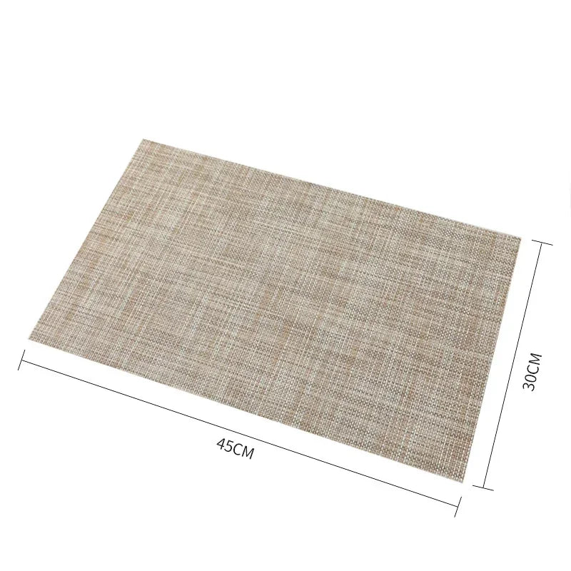 Washable PVC Woven Placemats – Durable Vinyl Dining Table Mats Vinyl Table Placemats Babs Style 5 30X45CM