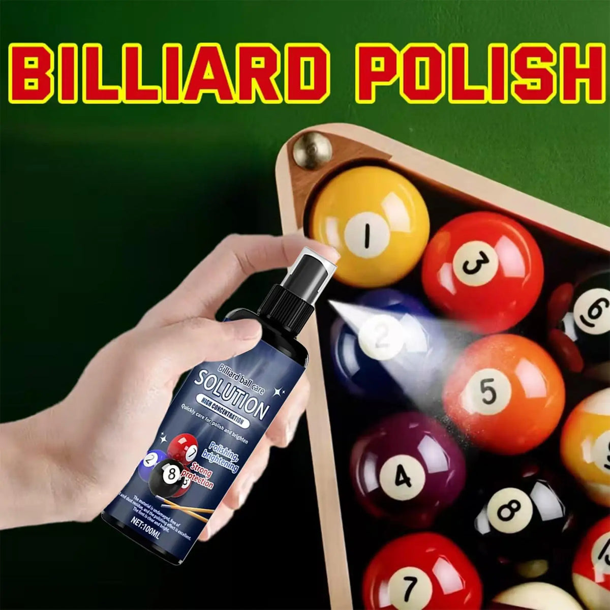 100ml Billiard Ball Cleaner Spray – Polish & Protect Pool Balls Billiard Ball Cleaner Babs