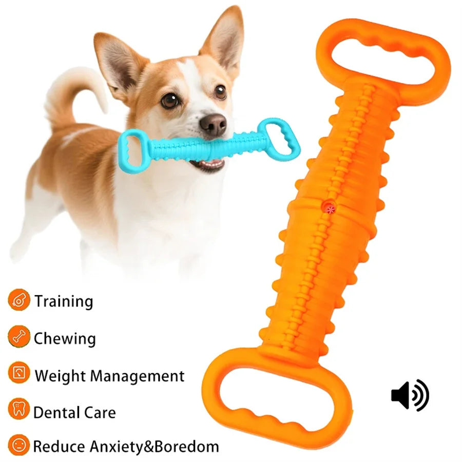 TPR Double Handle Pull Ring Dog Chew & Training Toy Dog Chew Toy Babs