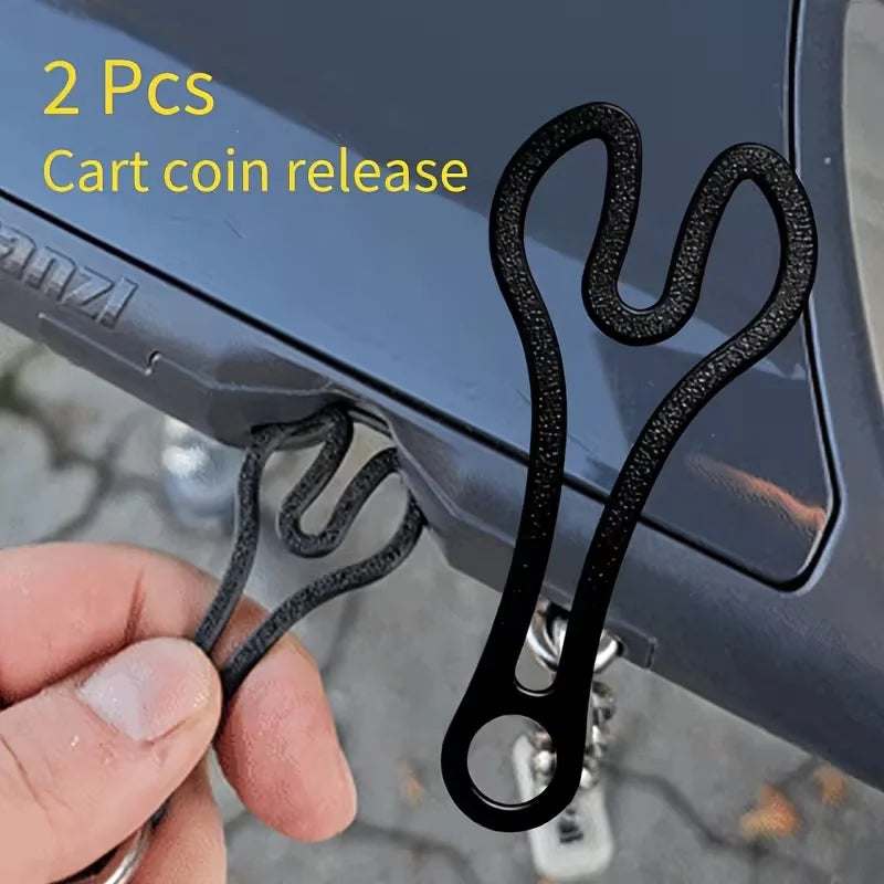 2Pcs Shopping Cart Token Keychain – Reusable Trolley Coin Tool Trolley Token Keychain Babs