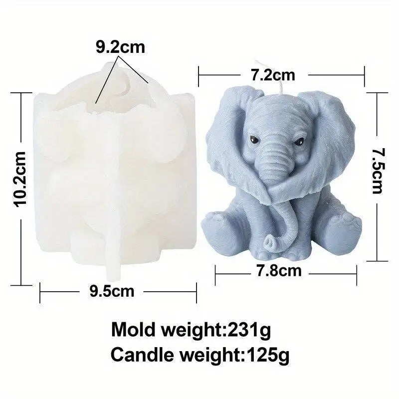 Elephant Silicone Mold – DIY Candle, Soap & Resin Crafting Silicone Craft Mold Babs covering ears