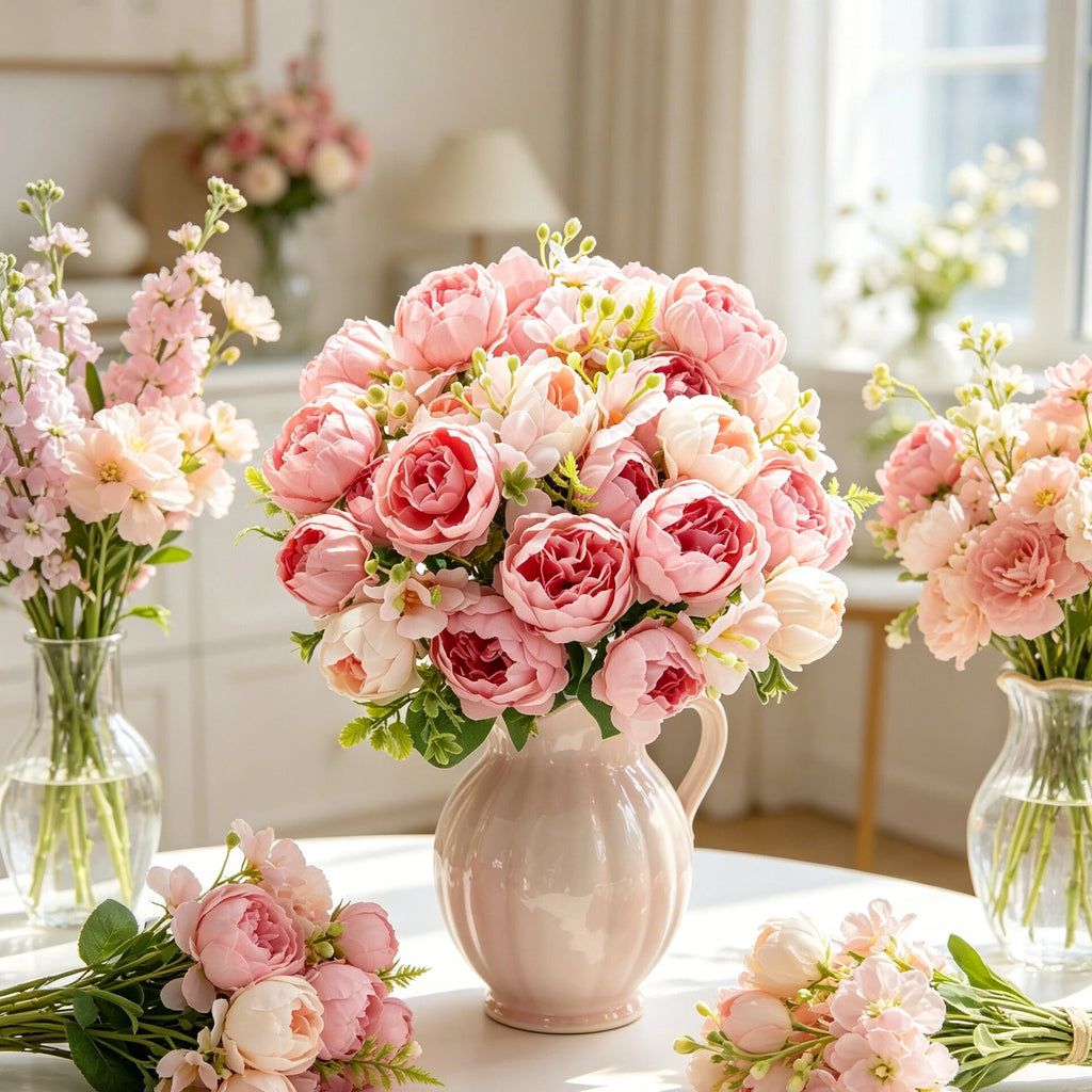 Artificial Silk Peony Bouquet – Wedding & Home Décor Artificial Flower Bouquet Babs