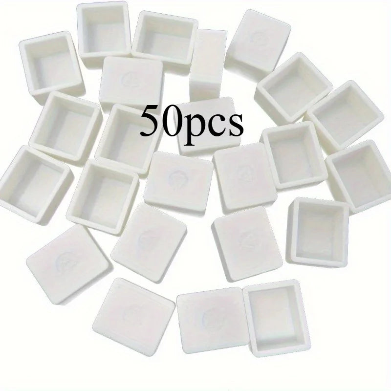 50pcs Empty Watercolor Half Pans – Plastic Paint Pans for Artists Watercolor Paint Pans Babs 50pcs