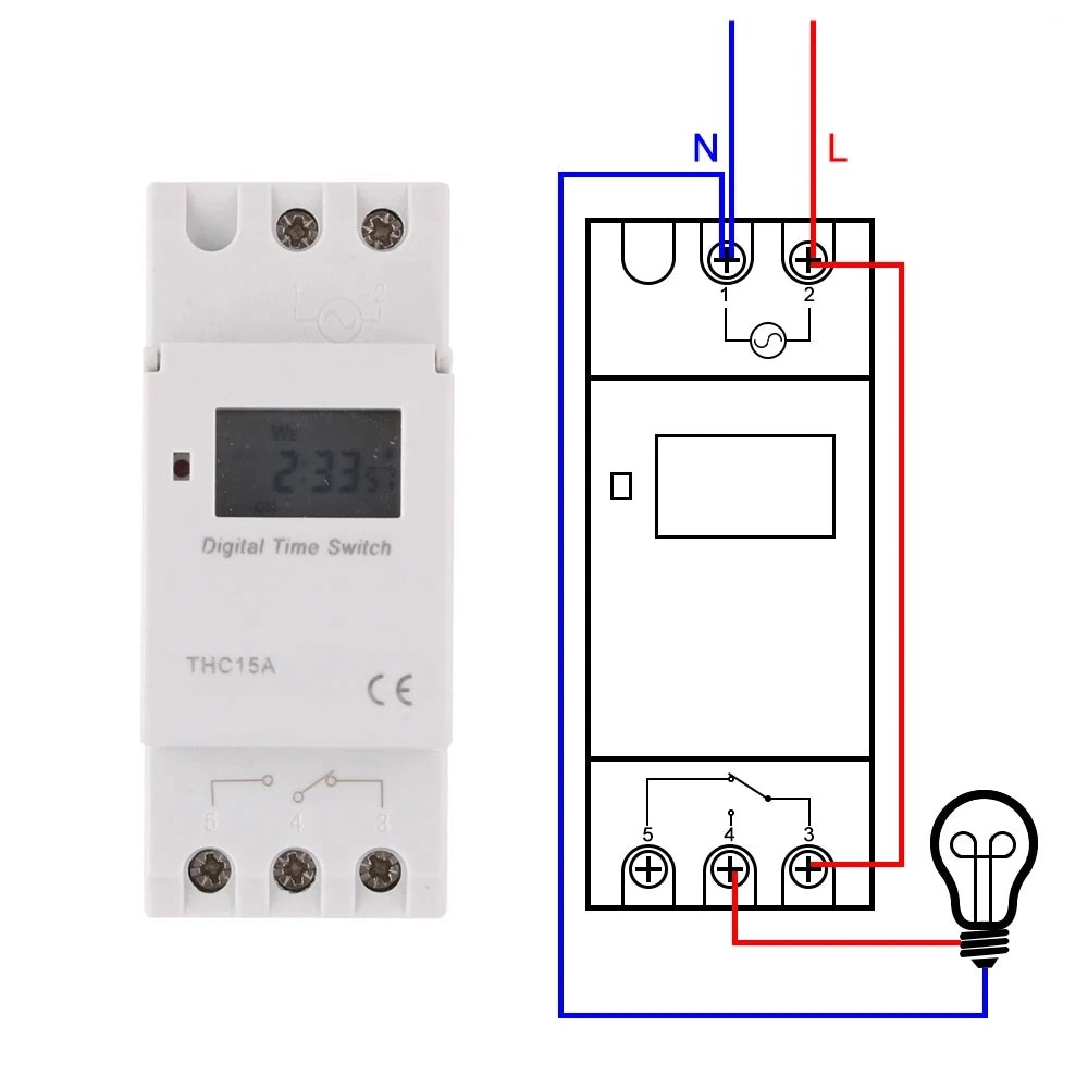 7-Day Programmable Digital Timer Switch DIN Rail 110-220V 16A Digital Timer Switch Babs