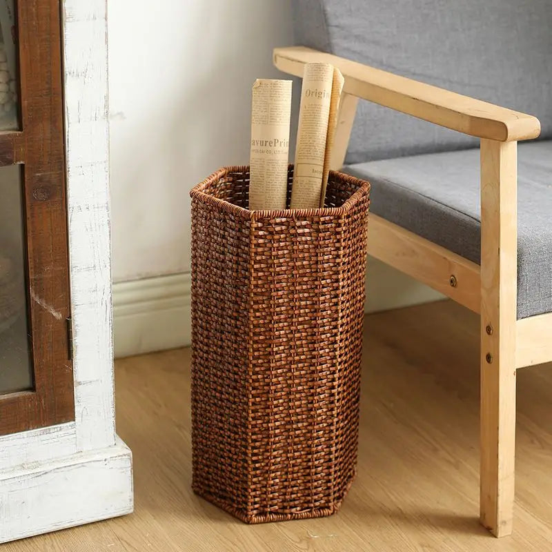 Woven Umbrella Stand Holder – Vintage Rattan-Style Décor Umbrella Stand Babs