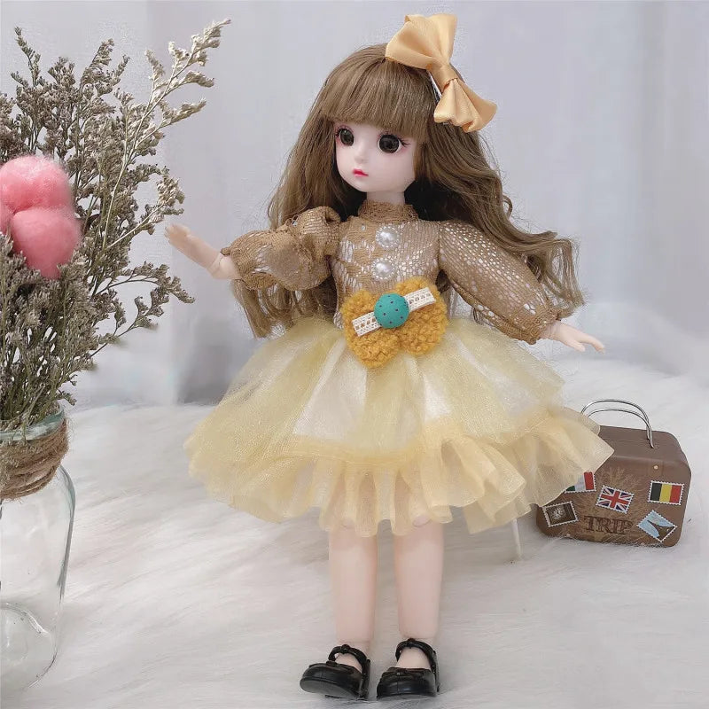 30cm BJD Doll 1/6 Scale | 12 Joints, 3D Eyes, Clothes & Shoes BJD Fashion Doll Babs 2 One Size