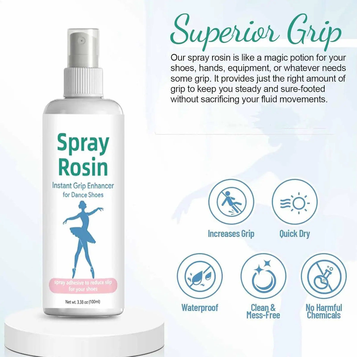 Rosin Spray for Dancers 100ml – Non-Slip Pointe Shoe Grip Dance Grip Spray Babs