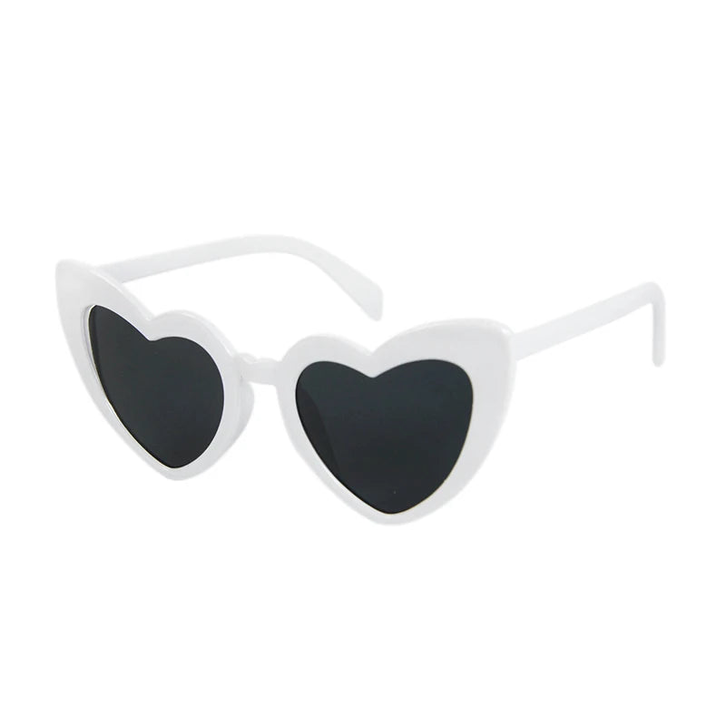 Heart Shaped Bachelorette Party Sunglasses | Bridal Shower Gift Party Novelty Sunglasses Babs 1pcs white