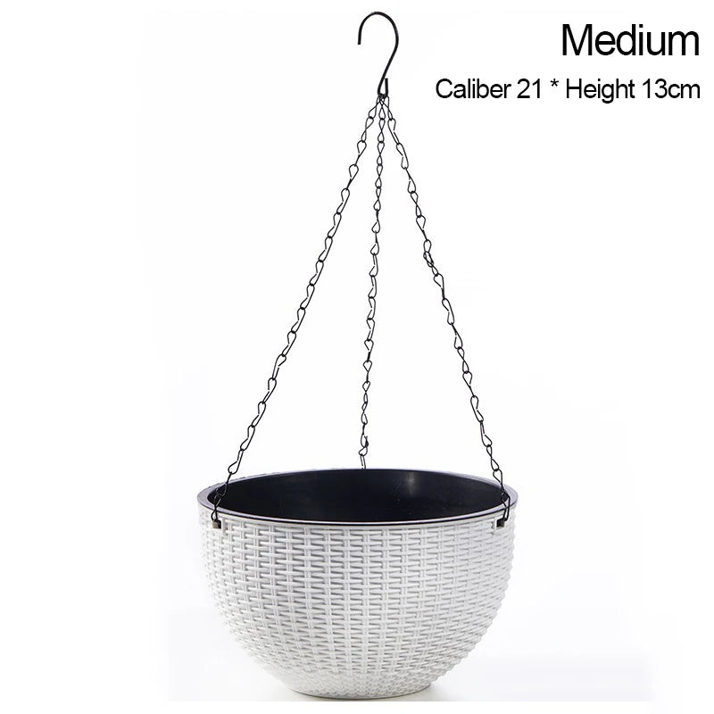 Macrame Hanging Plant Pot Hanger – Indoor & Outdoor Flowers Macrame Plant Hanger Babs White-M