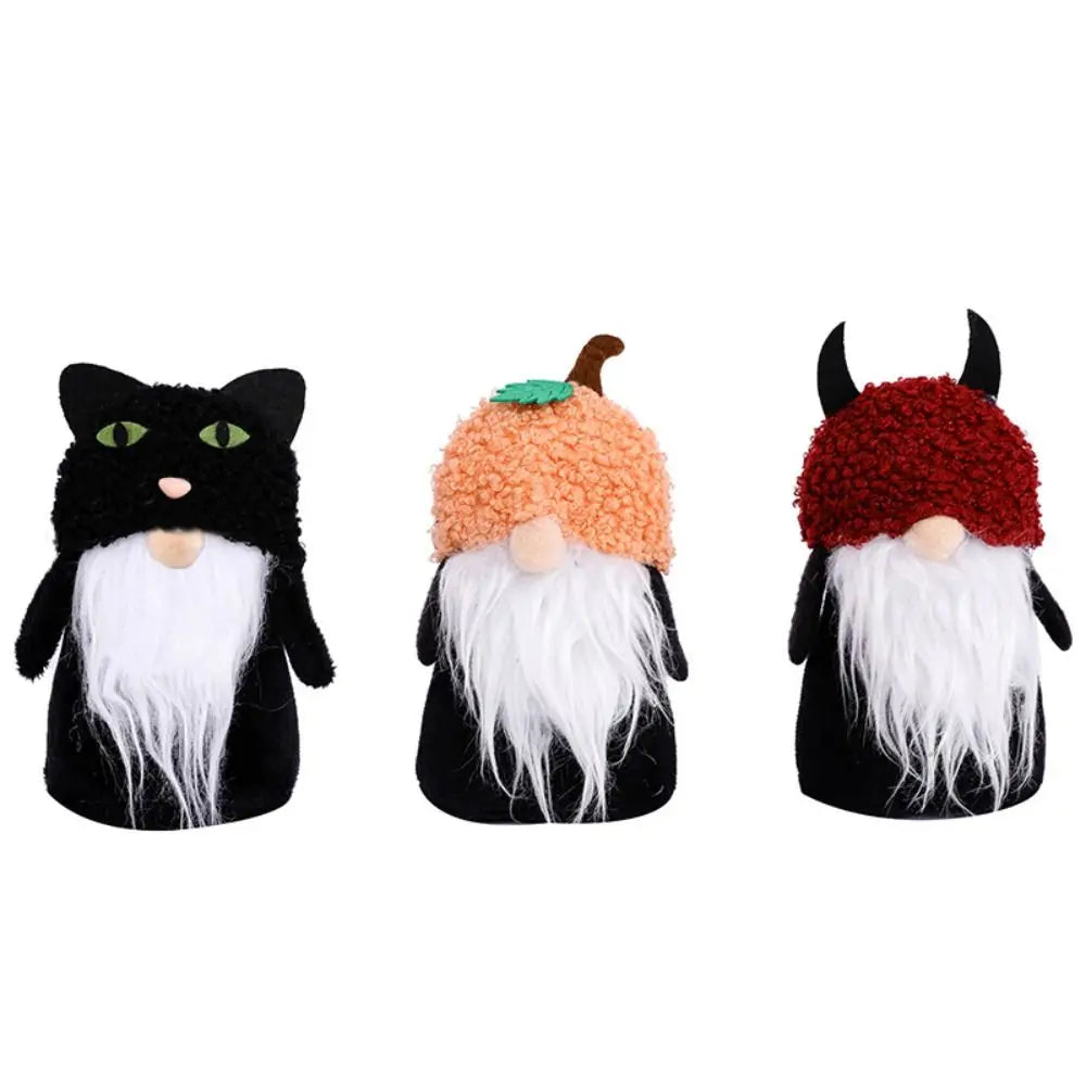 Fall Gnome Figurine Pumpkin Black Cat Halloween Ornament Gnome Figurine Babs