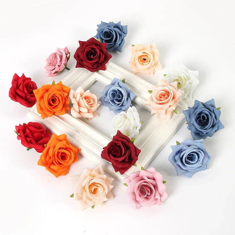 5/10Pcs Silk Rose Artificial Flower Heads – Wedding & Home Decor Artificial Flower Heads Babs
