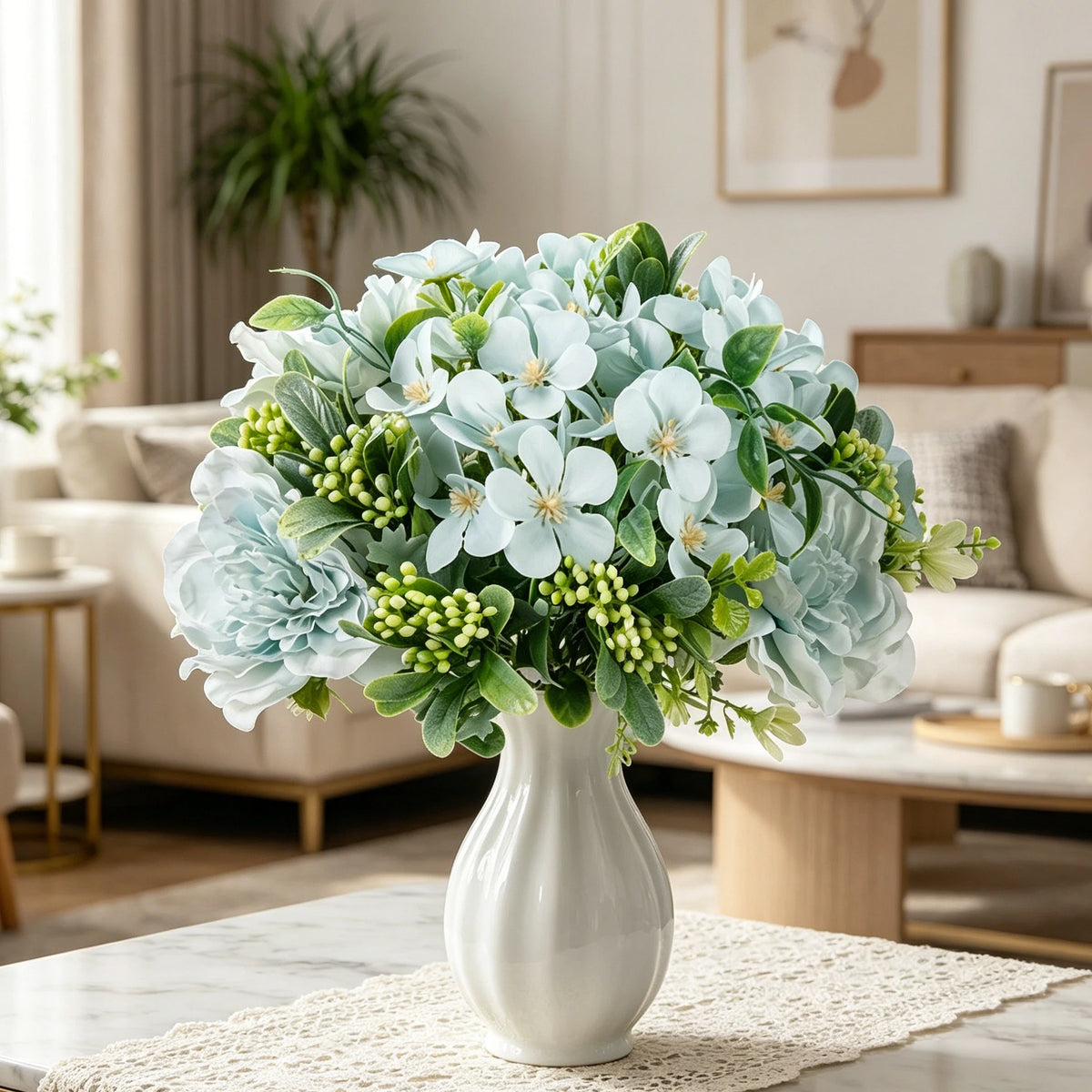 Artificial Silk Peony Bouquet – Fake Flowers for Home & Wedding Artificial Flower Bouquet Babs