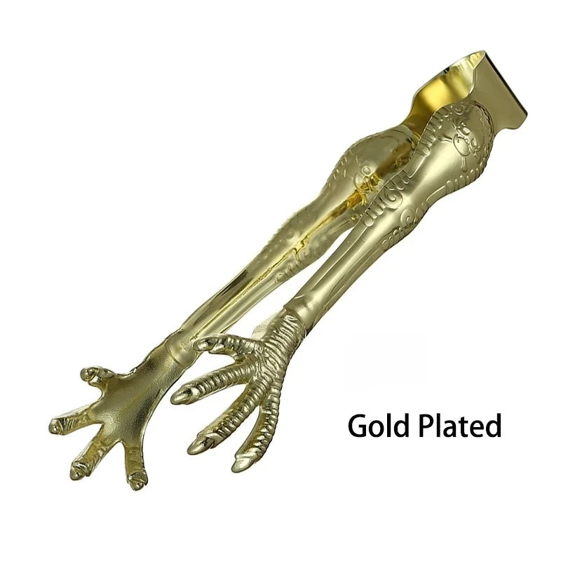 Bird Claw Ice Tongs – Stainless Steel Bar Serving Clip Bar Ice Tongs Babs Gold Plated