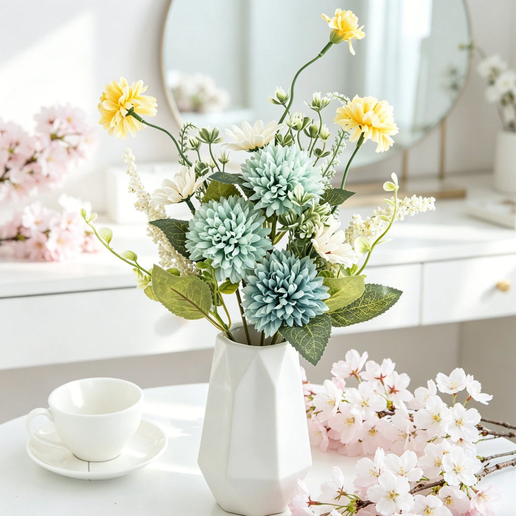 Silk Artificial Chrysanthemum Bouquet – Wedding & Home Decor Artificial Flower Bouquet Babs