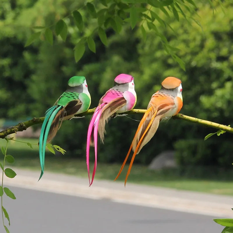 Decorative Simulation Feather Birds for Garden & Crafts – 6pcs Garden Decorative Birds Babs