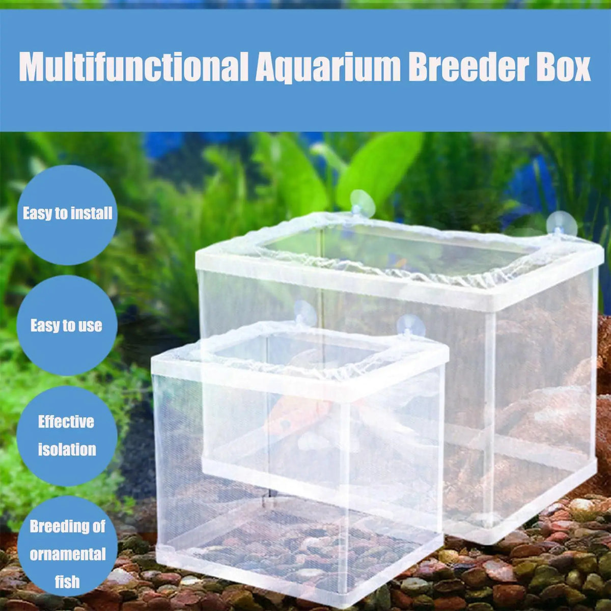 Fish Breeder Box – Aquarium Fry Hatchery & Isolation Net Tank Aquarium Breeder Box Babs
