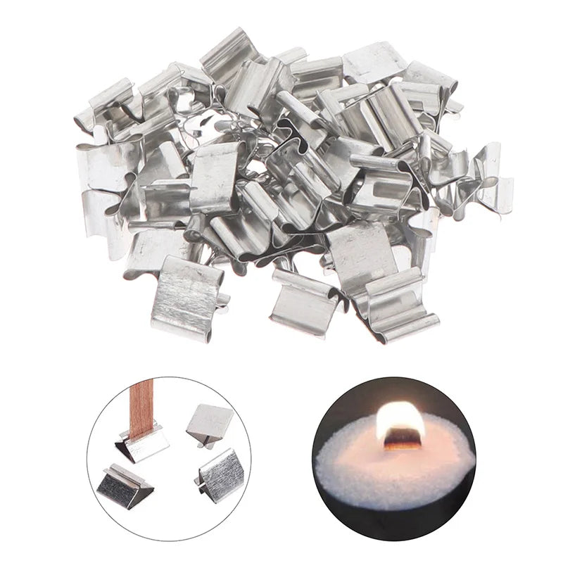 Wooden Candle Wick Base Clips | DIY Candle Making Tool 10/100 Candle Making Tool Babs