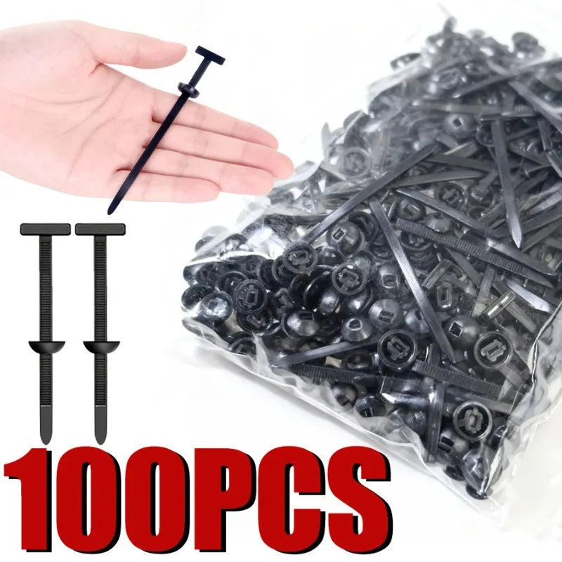 100PCS Nylon Zip Tie Buckle Clips – UV Resistant Car Fasteners Zip Tie Buckle Clips Babs