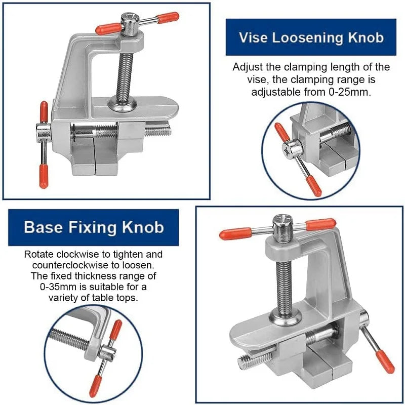 Mini Aluminum Bench Vise – Desktop Clamp for Woodworking & DIY Mini Bench Vise Babs